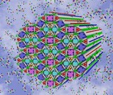 Artist impression of the complex ?multicolour? honeycomb liquid crystal structur