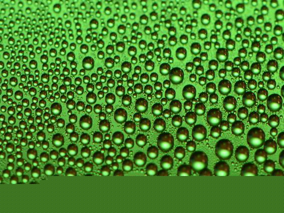 On typical hydrophobic coatings, droplets forming from high-temperature steam so