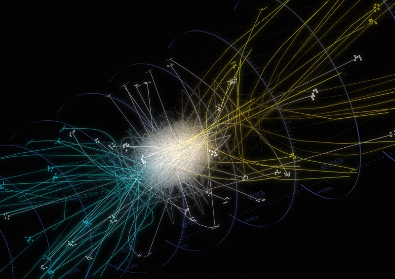 Trajectories of antihydrogen atoms released from the ALPHA trap. The dots repres