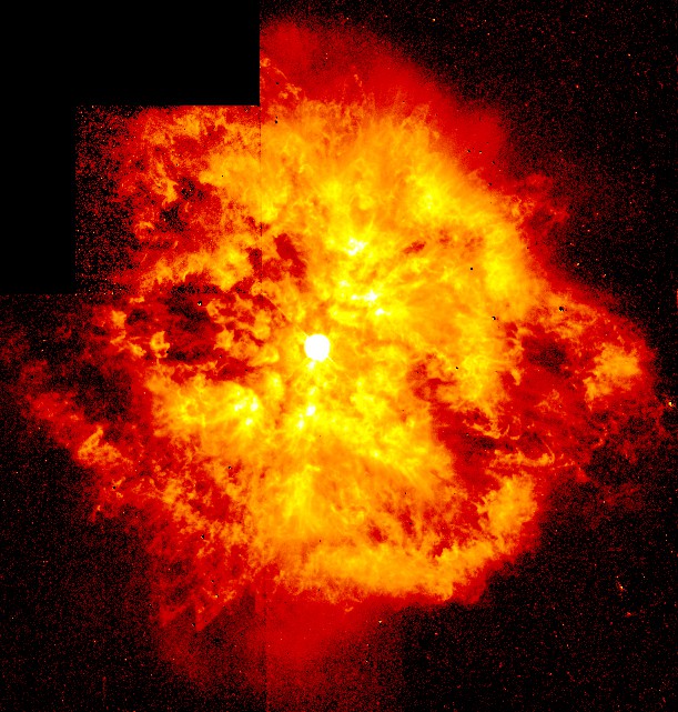Composite image of an energetic star explosion taken by the Hubble Space Telesco