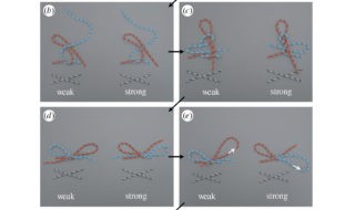 Click to enlarge: An overhead view of how to�tie the weak knot (left) and the st