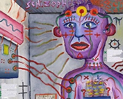 Self-portrait of a person with schizophrenia, representing that individual&rsquo