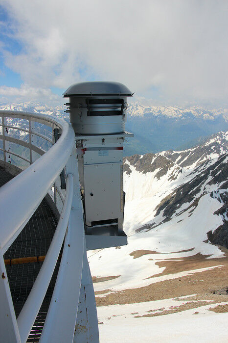 Intake for fine particle pump at Pic du Midi Observatory. � Jeroen Sonke