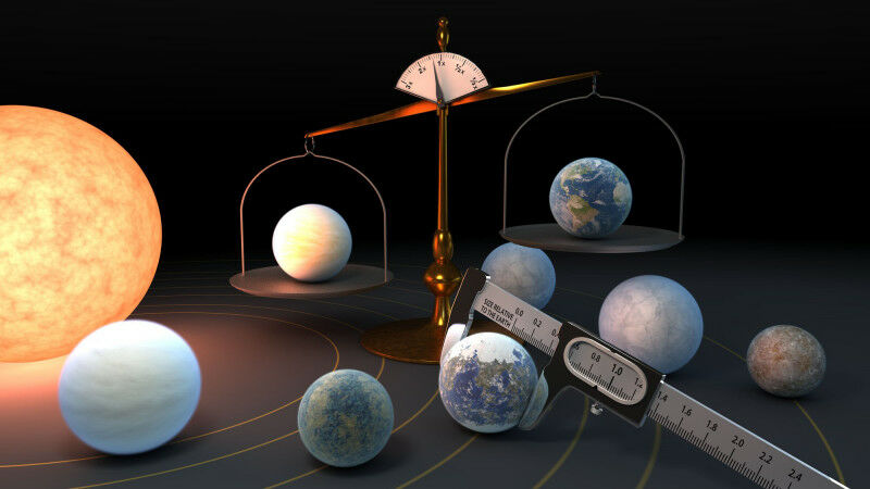 An artist&rsquo;s view of the TRAPPIST-1 system. The TRAPPIST-1 star is home to 