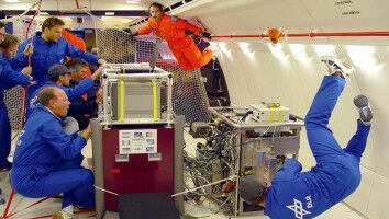 Glowing glass droplets on the ISS