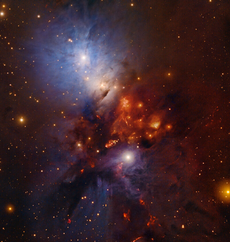 Composite image of the star-forming region NGC 1333 obtained by combining data f