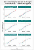 Cohort life expectancy is no longer rising as quickly