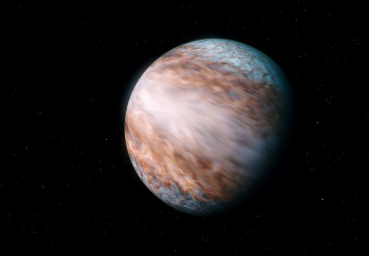 Künstlerische Darstellung der Überschallwinde auf ,,WASP-127b’ Photo: ESO/