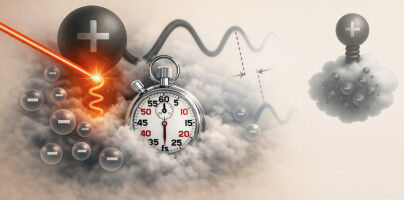 Electrons lag behind the nucleus