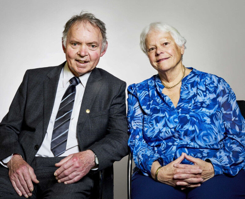 Two scientists seated