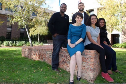 Deputy Vice-Chancellor (Academic) with Tjbal staff and students Dion Devow, Robe