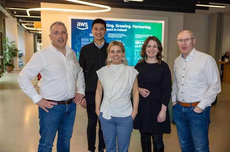 Pictured at the 2024 EdTech Accelerator Pitch Day in Amazon Web Services (AWS) i