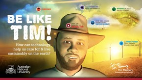 The virtual Tim Flannery on display. Image by James Sheridan and Torben Sko.