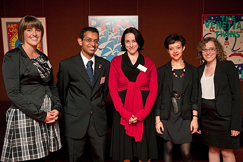 (L-R) Participating students Jane Want, Anshu De Silva Wijeyeratne , Kate Epstei