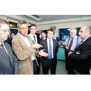 From left to right:   Steve Caddick (UCL Vice Provost 
for Enterprise),   Izzat 