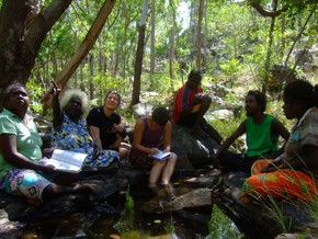 Manwurrk Rangers and ANU researchers recording Indigenous ecological knowledge i