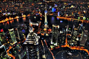 Shanghai, China's finance capital, lights up at night. Photo by Ben Spreng