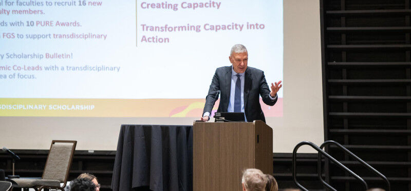 William Ghali provides opening remarks at the Institutes for Transdisciplinary S