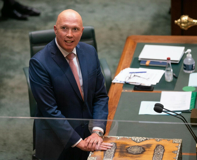 Peter Dutton speaks in the House of Representatives at Parliament House in Canbe