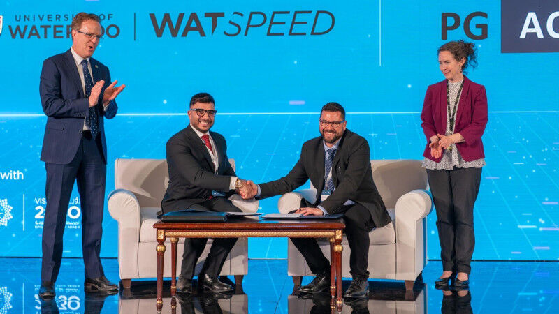 The University of Waterloo’s WatSPEED team at the PG Holding agreement sig