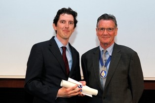 Professor Stuart Elden (left) with Michael Palin