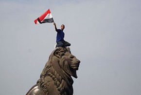Protester on the edge of Cairo&rsquo;s Tahrir Square. Photo: Kodak Agfa/Flickr.c