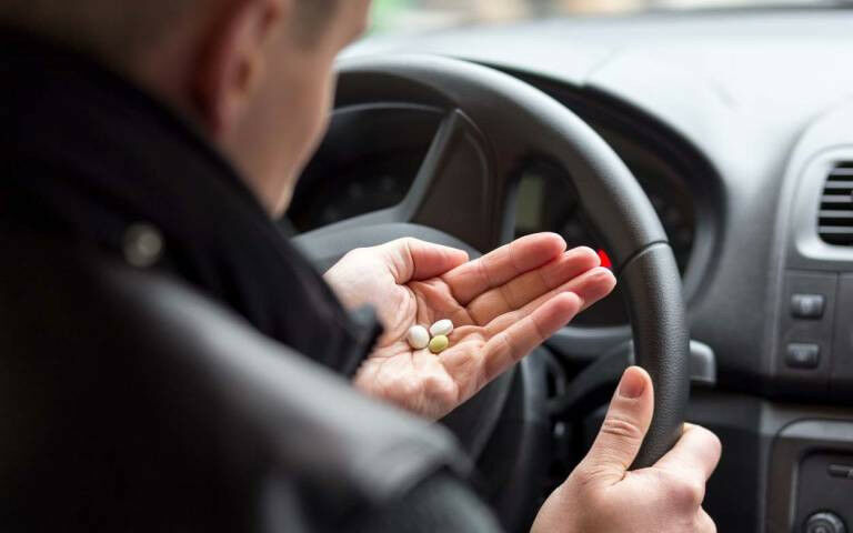 man taking medication