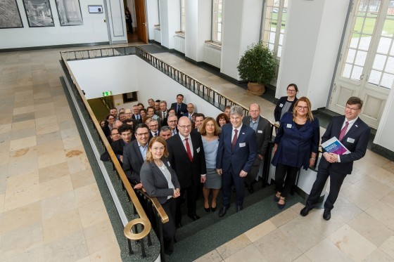 The Rectorate, headed by  Johannes Wessels (right), and numerous other represent