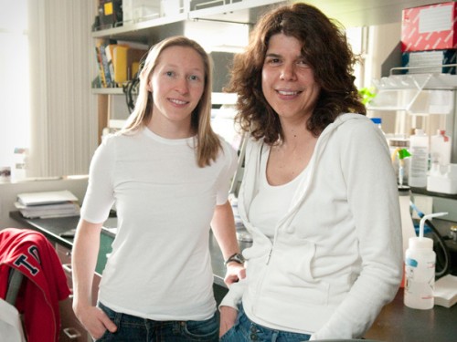Postdoctoral student Ashley Webb, left, was one of the students who nominated As