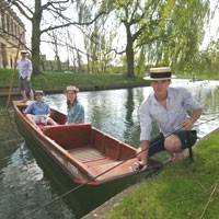 Four students in a punt