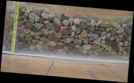 Artificial river in the Earth Surface Dynamics Lab at Caltech built to model the