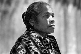 Veronica Pereira Maia, Sydney, 1996, wearing a traditionally woven tais in memor