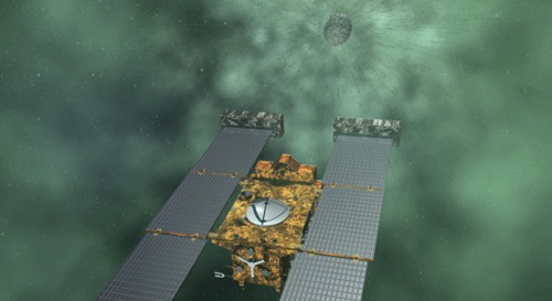 Artist&rsquo;s concept of NASA&rsquo;s Stardust-NExT mission, which will fly by 