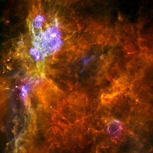 Hunting high-mass stars with Herschel.  Credit:  ESA/PACS & SPIRE consortia,