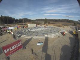 How to inflate a hardened concrete shell with a weight of 80 t