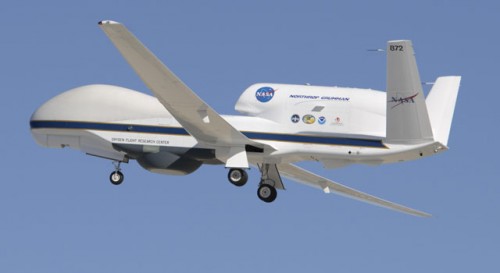 NASA&rsquo;s Global Hawk soars aloft from Edwards Air Force Base, Calif., on a f