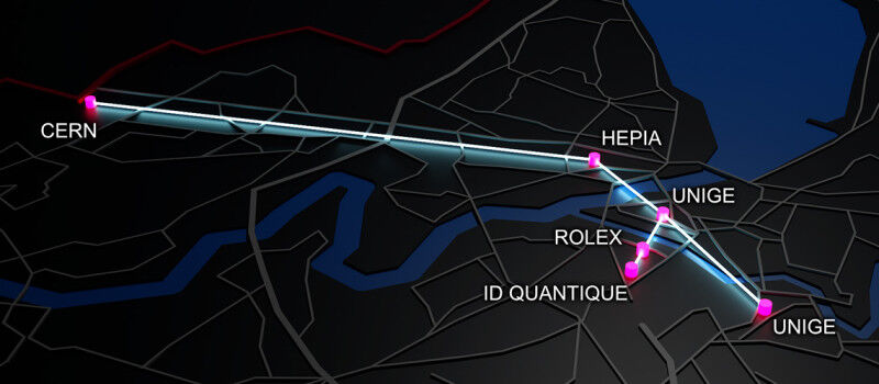 Representation of the Geneva Quantum Network. © Xavier Ravinet