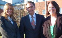From left, Catherine Cochrane, Professor David Graham and Kathryn Thomson