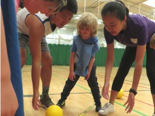 Kevin Lu and Joyce Zhou at a Team Durham summer camp