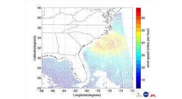 NASA/ISRO Image Shows Irene's Winds Before Landfall