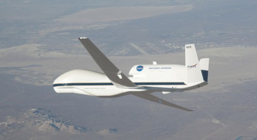 The Global Hawk can fly autonomously to altitudes above 60,000 feet -- roughly t