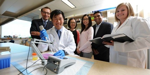 The team at UAlberta spinoff company Metabolomic Technologies Inc. (from left): 