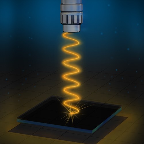 Artist&rsquo;s rendition of the experimental setup used to measure the reflectiv