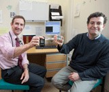 Dr Neil Wright (left) and Dr Mohammed Benaissa with the technology
