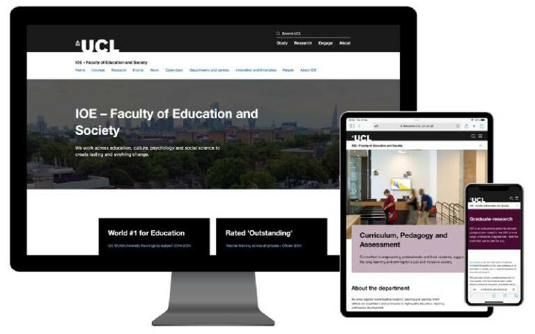 Screenshot of the new Ioe website homepage