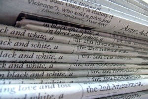 A stack of newspapers