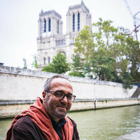 Livio De Luca in front of Notre-Dame de Paris in October 2024.