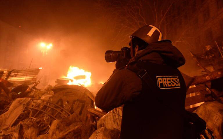 Clashes Independence Square Ukraine Kyiv 18 Feb 2014