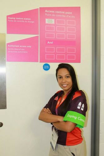 Luana dos Santos Held in front of a doping control station at the 2012 Olympic G