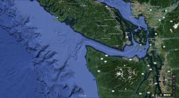 Puget Sound's rich waters supplied by deep, turbulent canyon